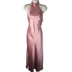 Social Dress NWT size XS Desert Rose Pink *imperfections scarf tie halter maxi